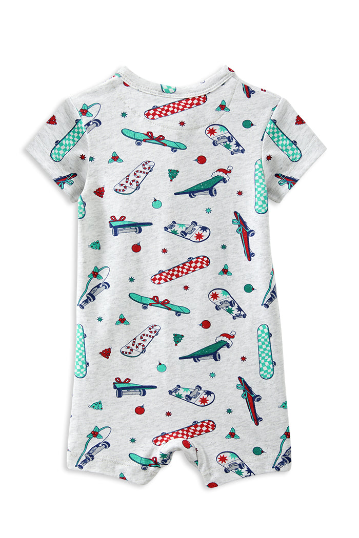 Milky Christmas Skate Zip Romper