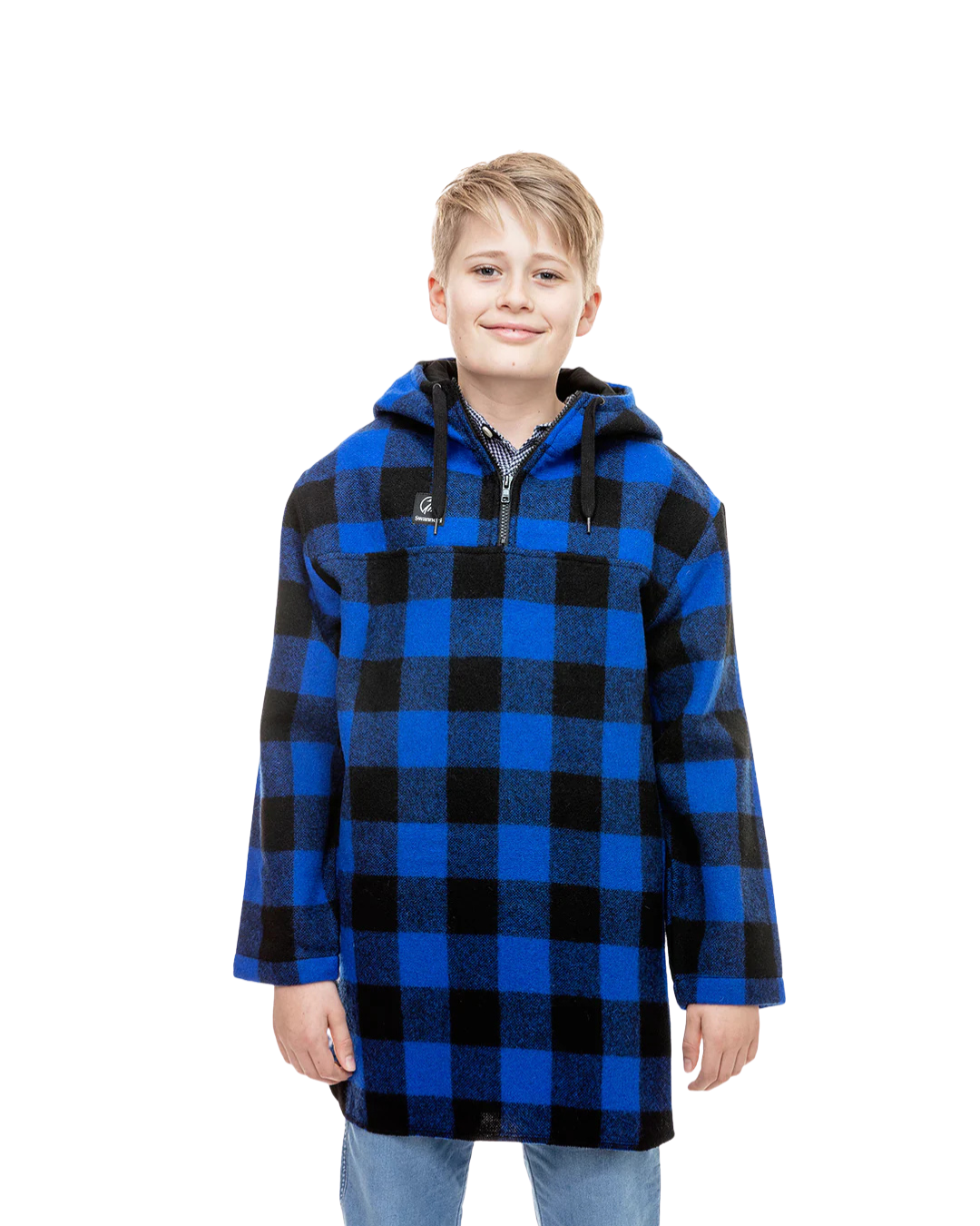 Swanndri Kid's Brixton V2 Bush Shirt Blue/Black Check