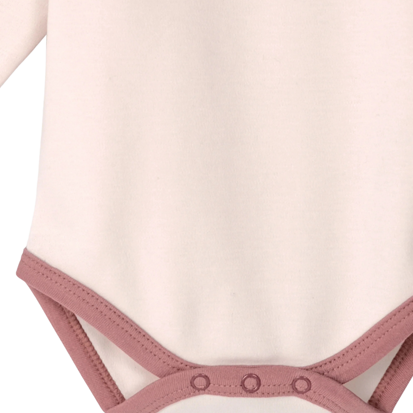 Babu Organic Long Sleeve Bodysuit Petal Contrast
