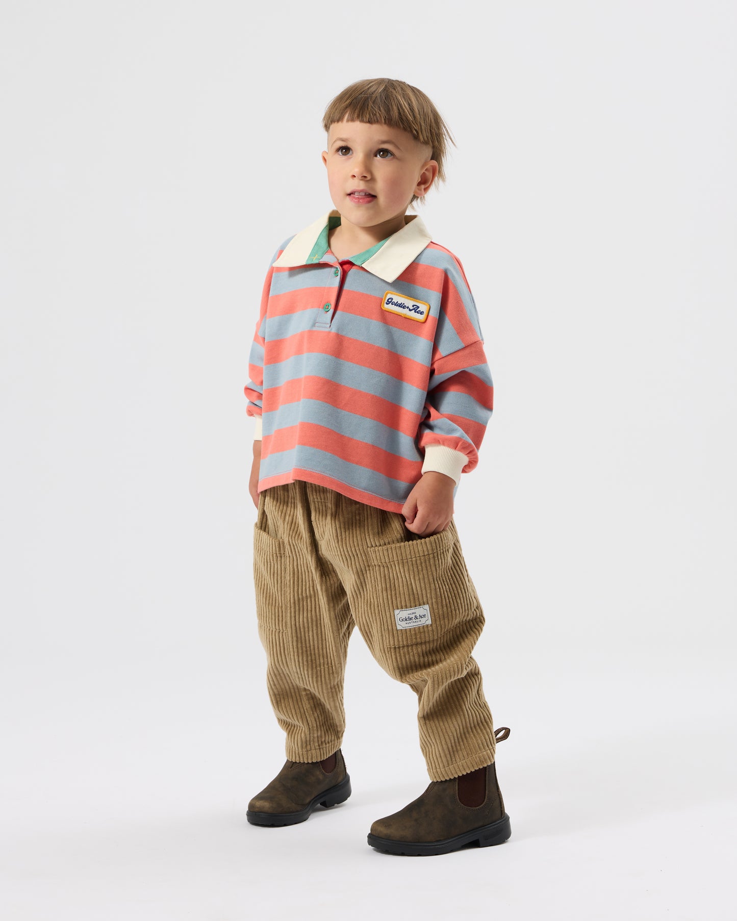 Goldie + Ace Kit Corduroy Pocket Pant Khaki