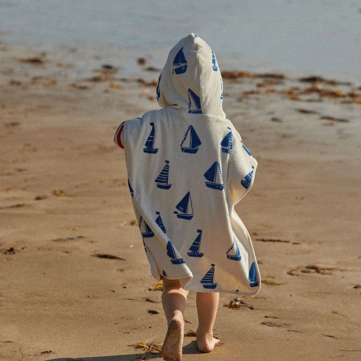 Nature Baby Organic Cotton Poncho Towel Regatta Print Terry