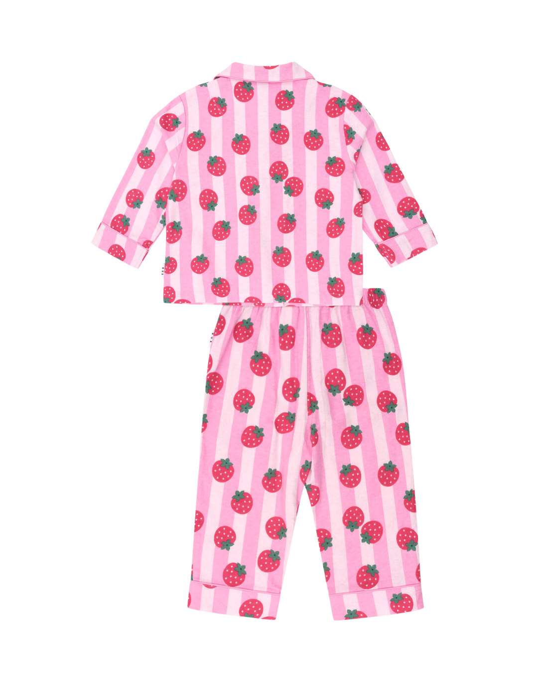Huxbaby Strawberry Fields Forever Stripe Flannel PJ's