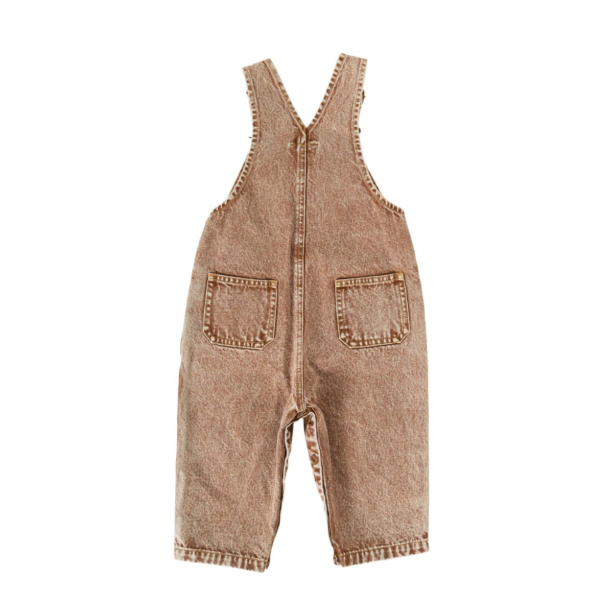 Goldie + Ace Austin Vintage Washed Denim Overalls Brown
