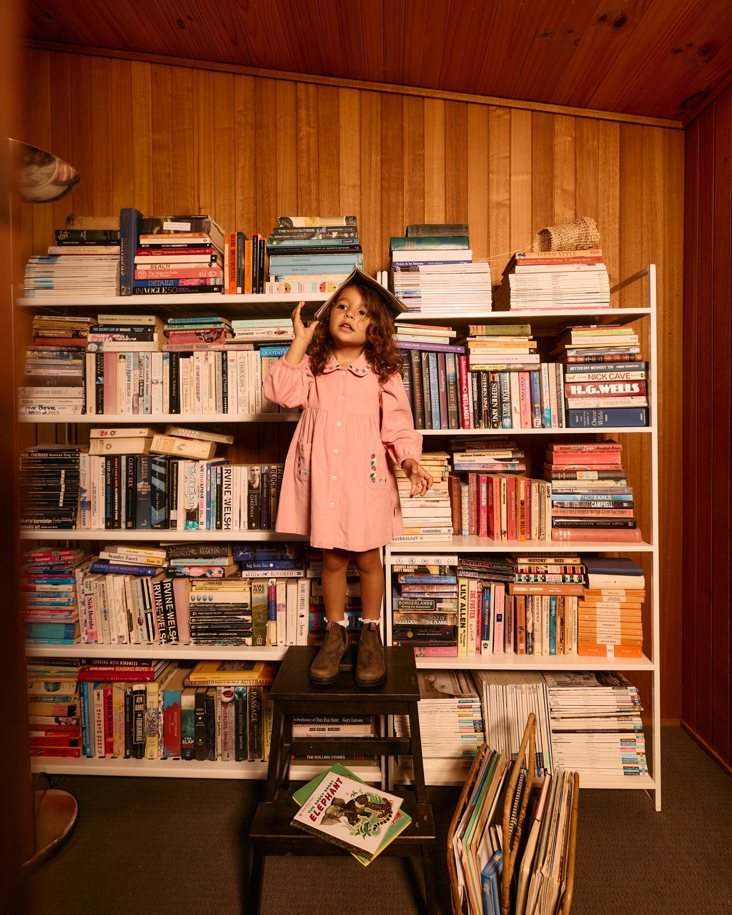 Goldie + Ace Wild Strawberry Corduroy Collar Dress Pink