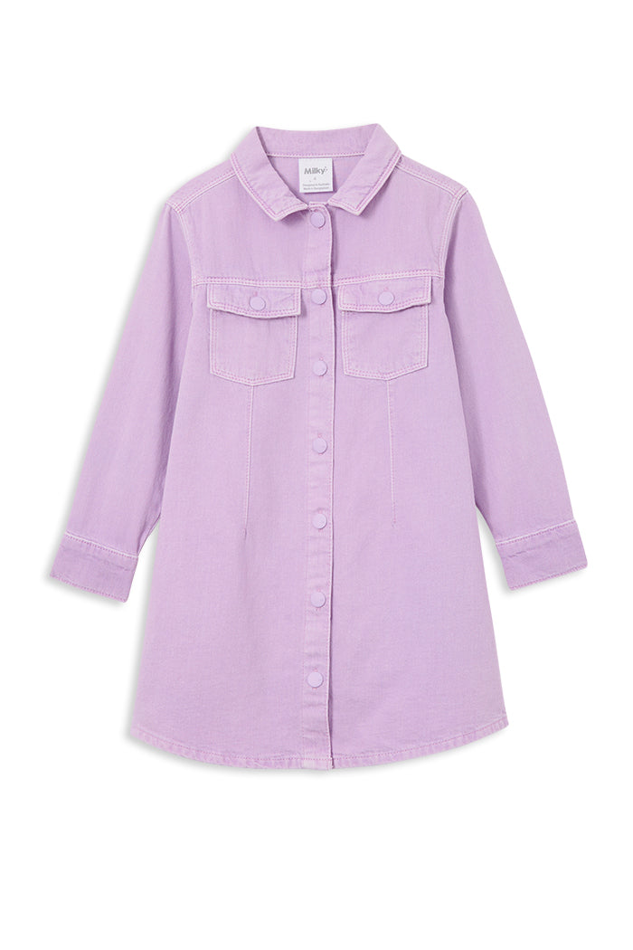 Milky Lavender Denim Dress
