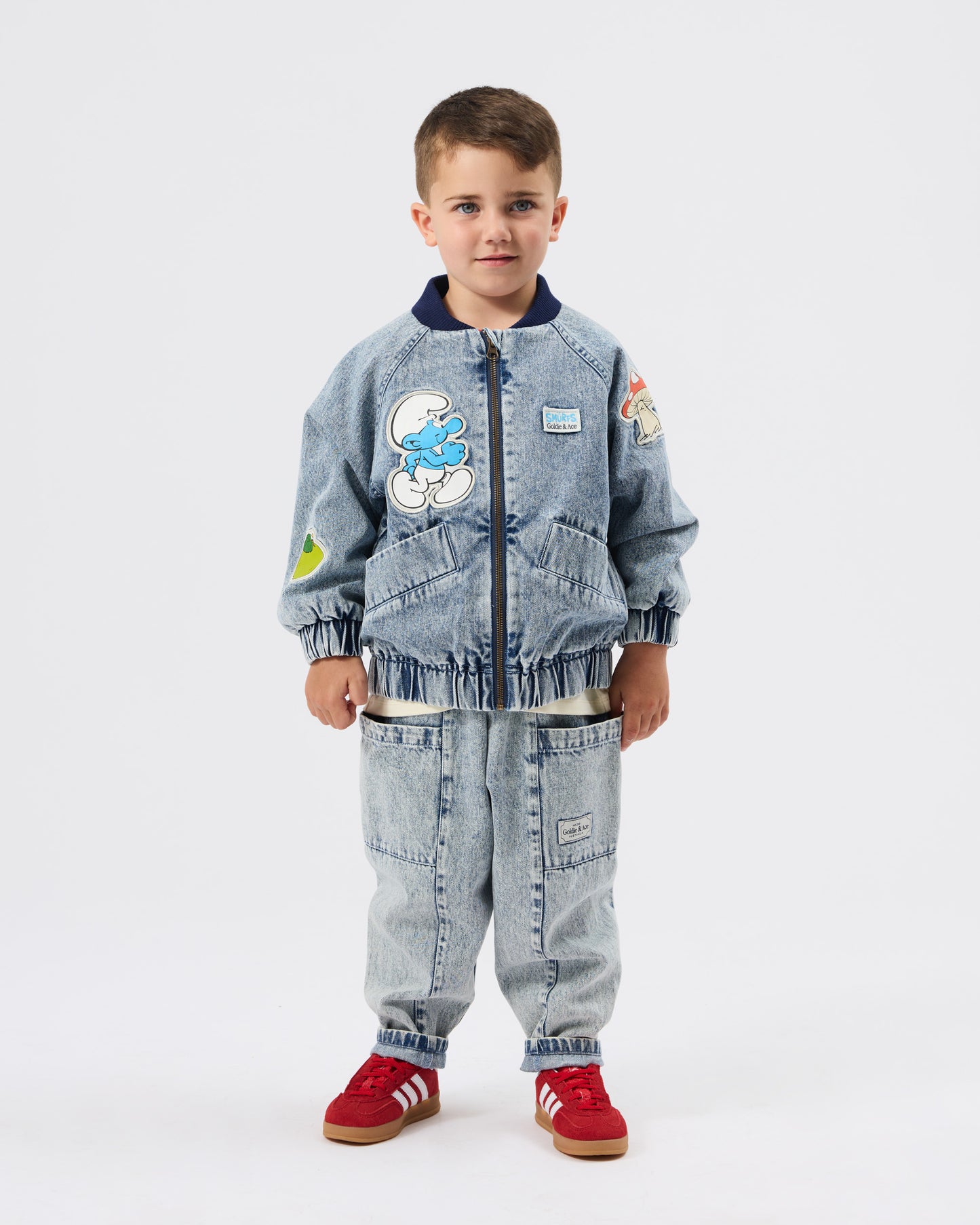 Goldie + Ace The Smurfs Badge Bomber Jacket
