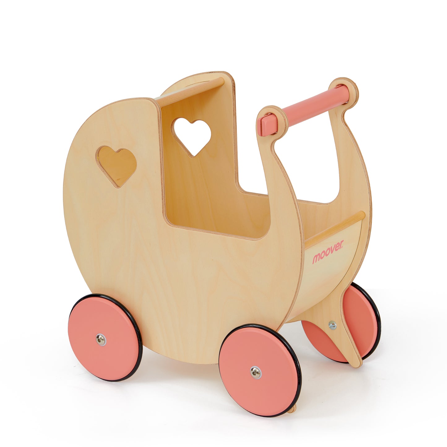 Moover Classic Doll Pram Natural & Pink