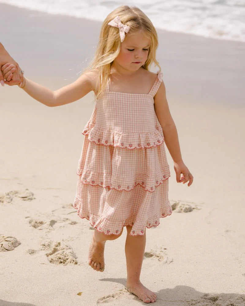 Rylee + Cru Ruffle Swing Dress Petal Gingham