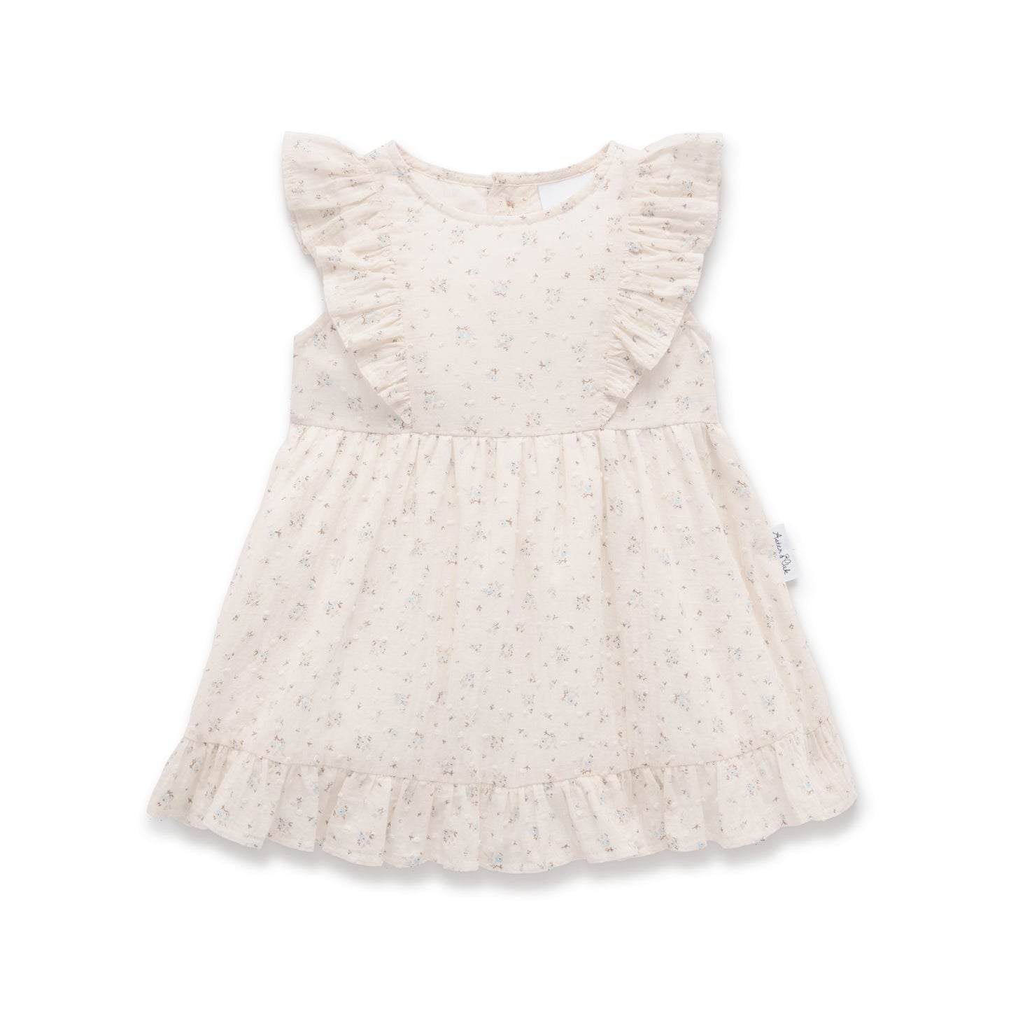 Aster & Oak Sofia Floral Ruffle Dress Ivory