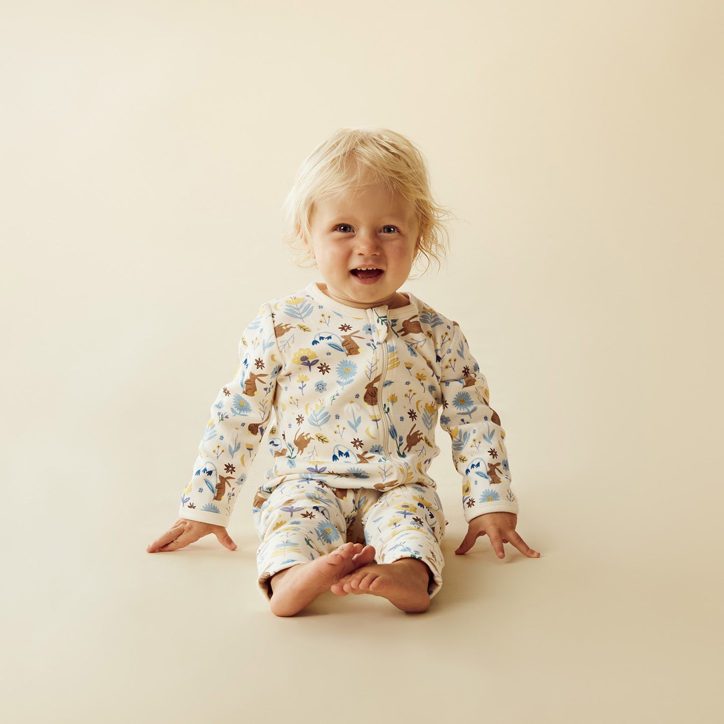Wilson & Frenchy Organic Zipsuit with Feet Daisy Mae