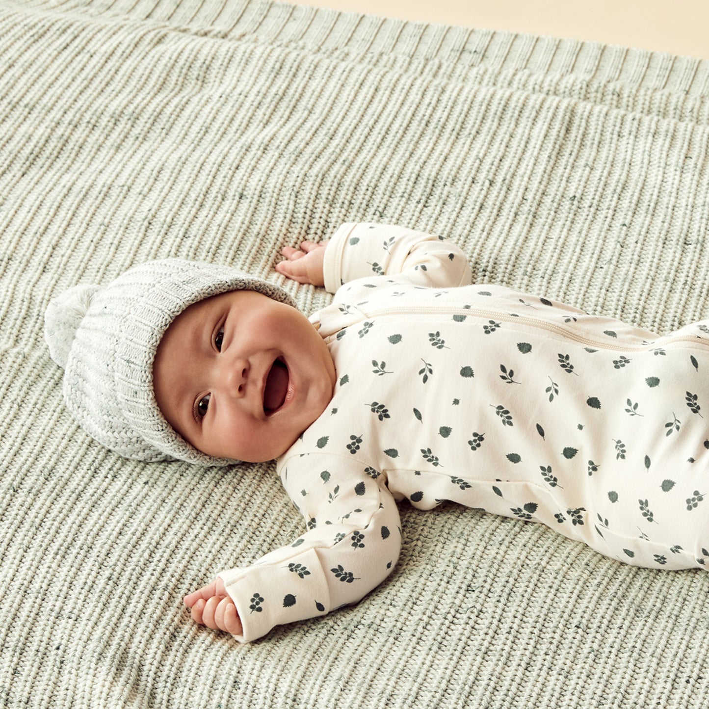Wilson & Frenchy Organic Zipsuit with Feet Twilight Leaf