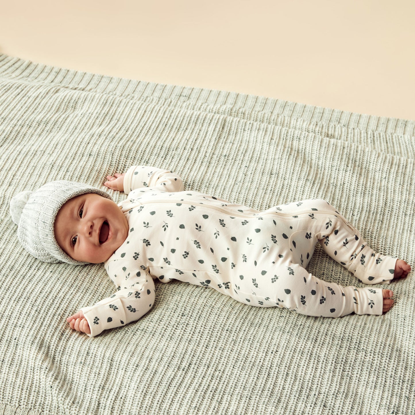 Wilson & Frenchy Organic Zipsuit with Feet Twilight Leaf