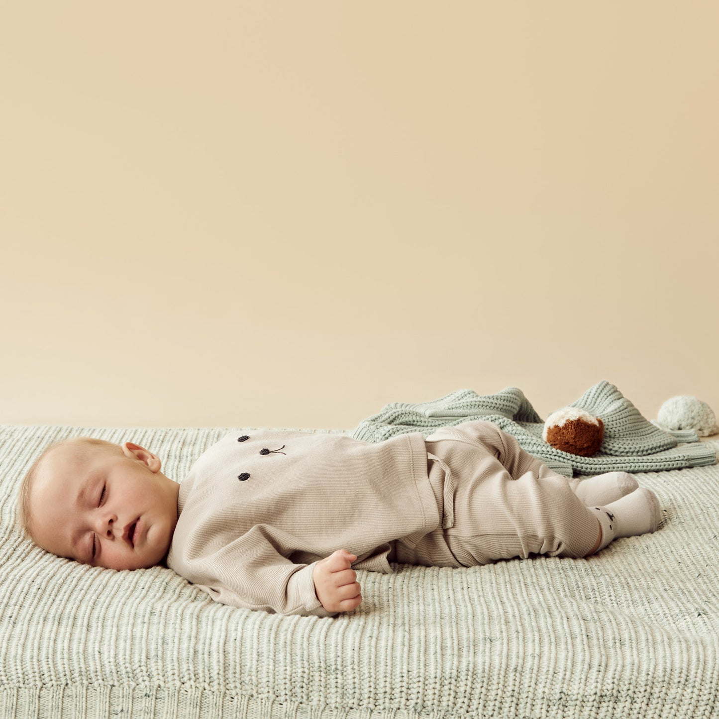 Wilson & Frenchy Rib Organic Long Sleeved Pyjamas Biscuit