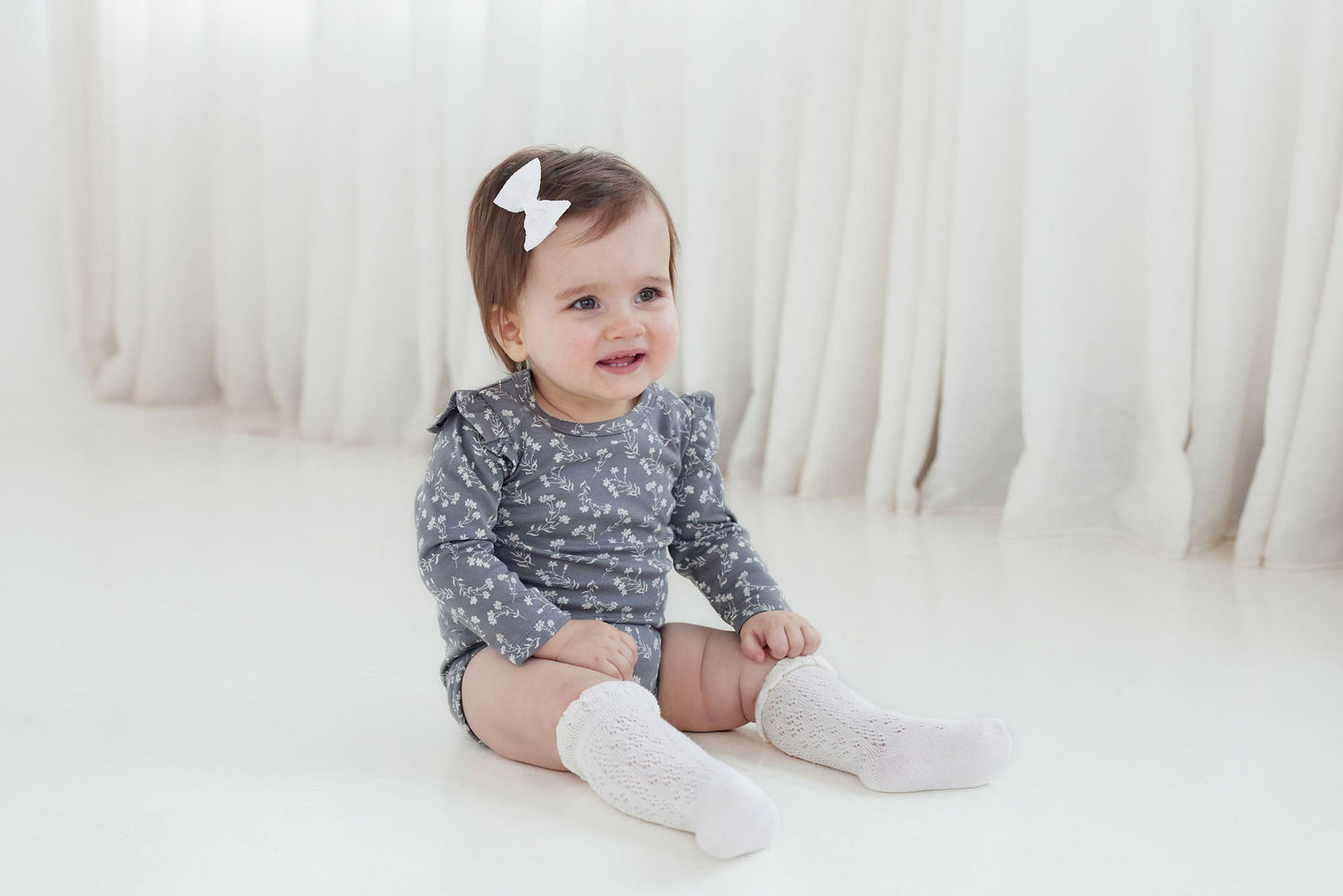 Aster & Oak Mia Floral Flutter Onesie