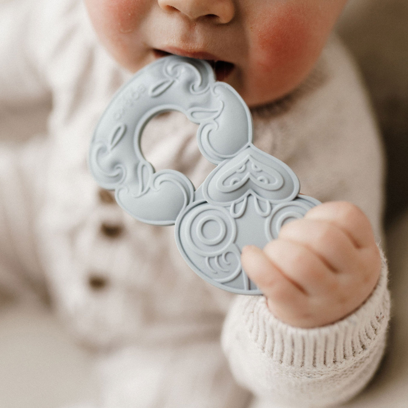 Bo & Ko Tiki Teether Duck Egg Blue