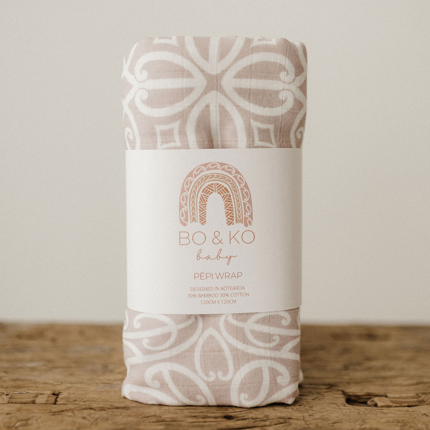 Bo & Ko Koru Maori Pēpi Wrap Mauve