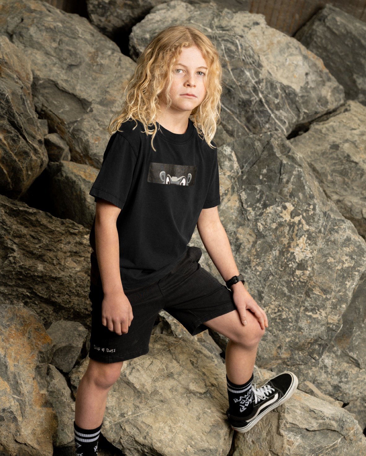 Band of Boys Black Wash Hippo Tee