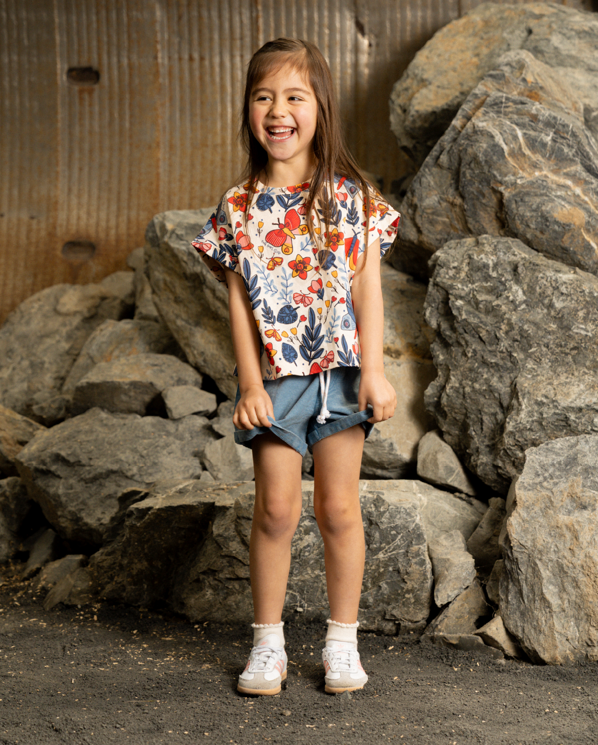 The Girl Club Blue Wash Summer Shorts
