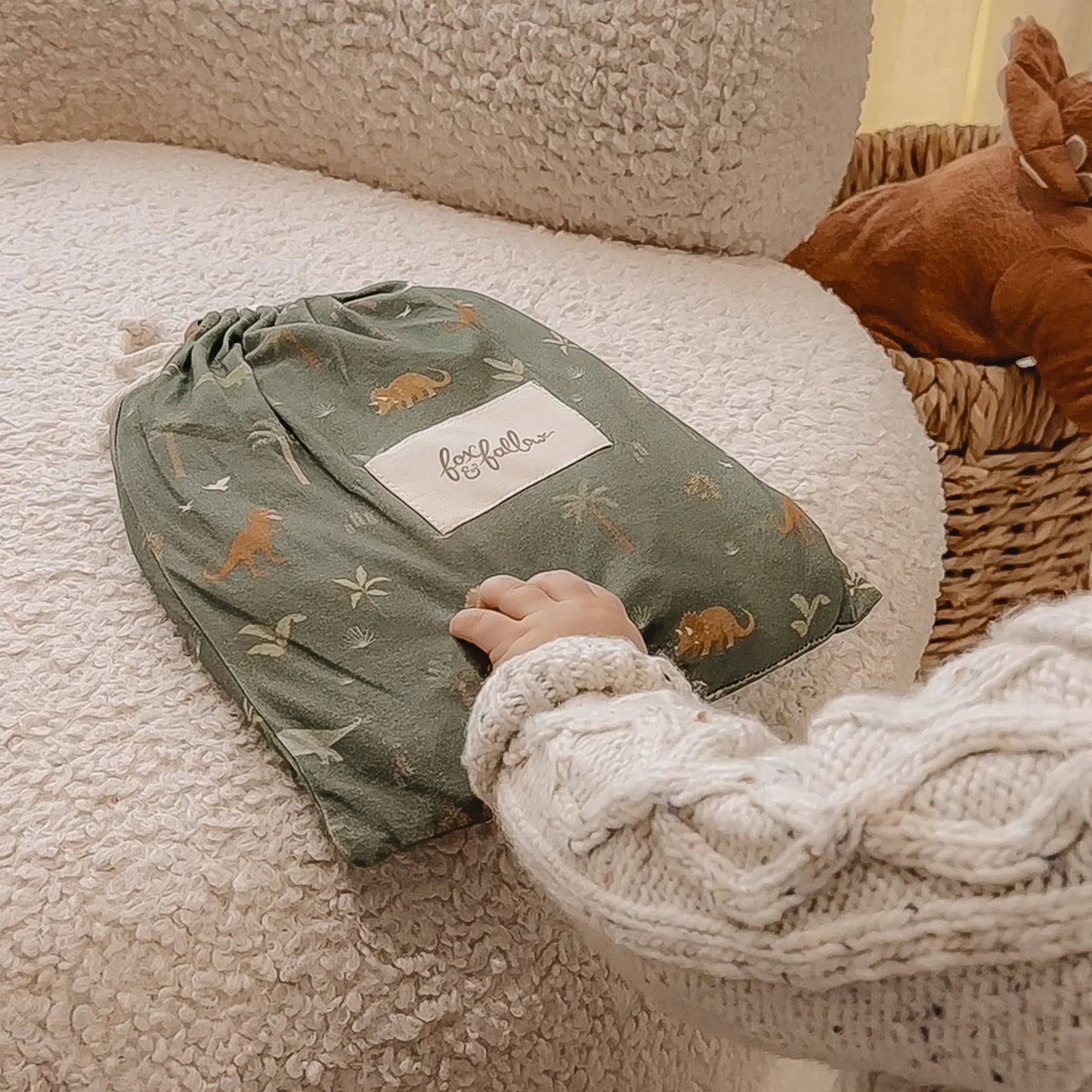 Fox & Fallow Dinos Organic Fitted Bassinet Sheet