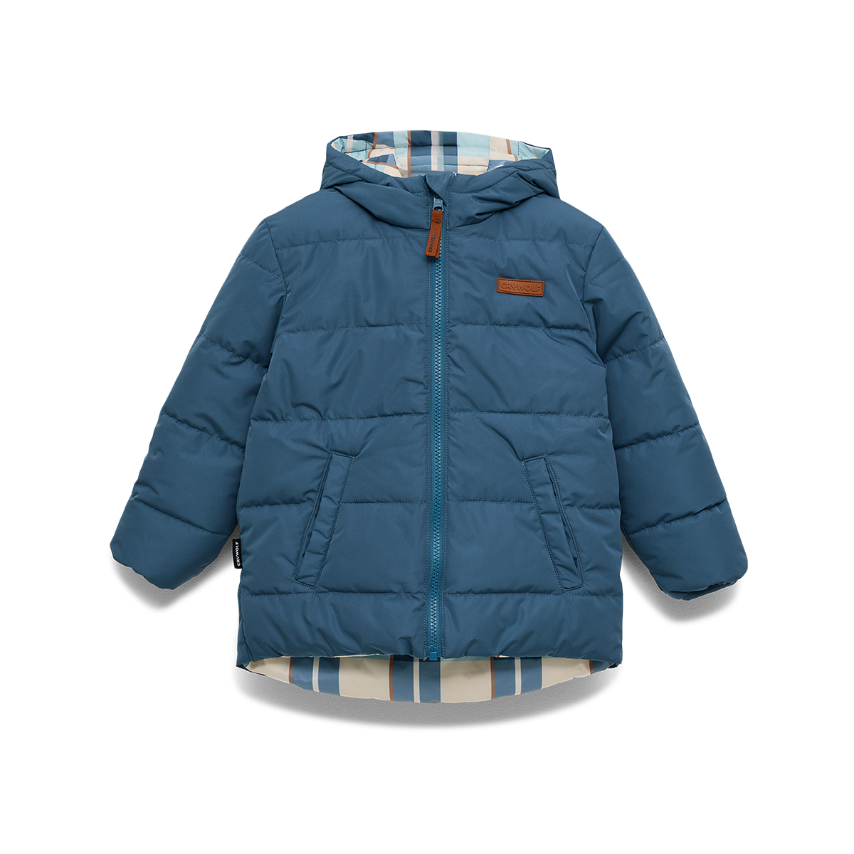 Crywolf Reversible Eco-Puffer Blue Plaid