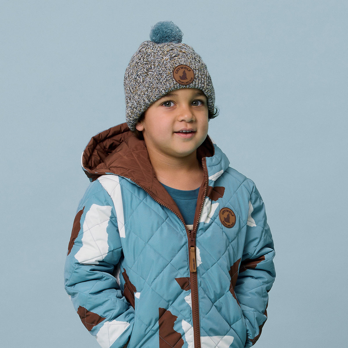 Crywolf Pom Pom Beanie Blue Speckle