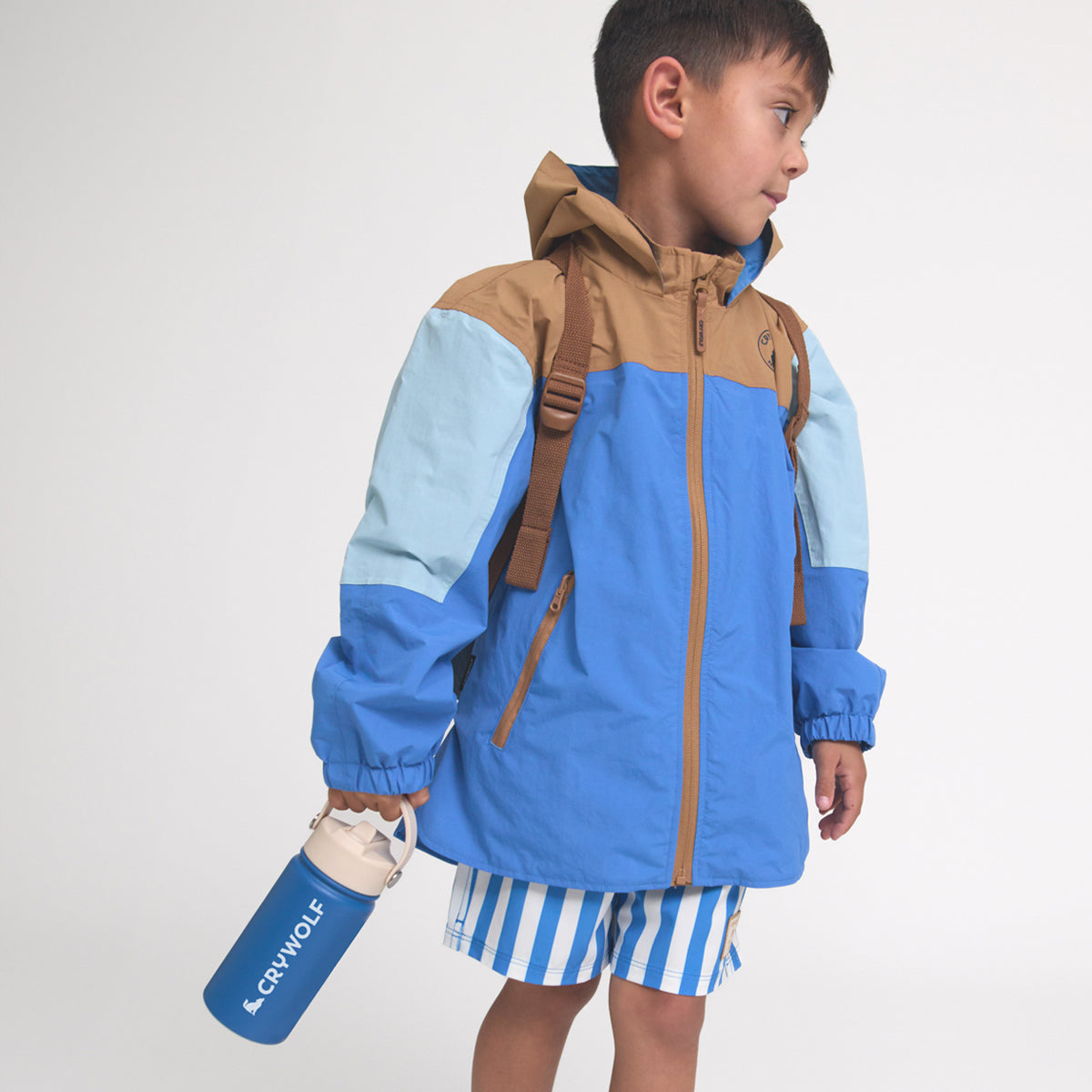 Crywolf Packable Jacket Ocean Colourblock