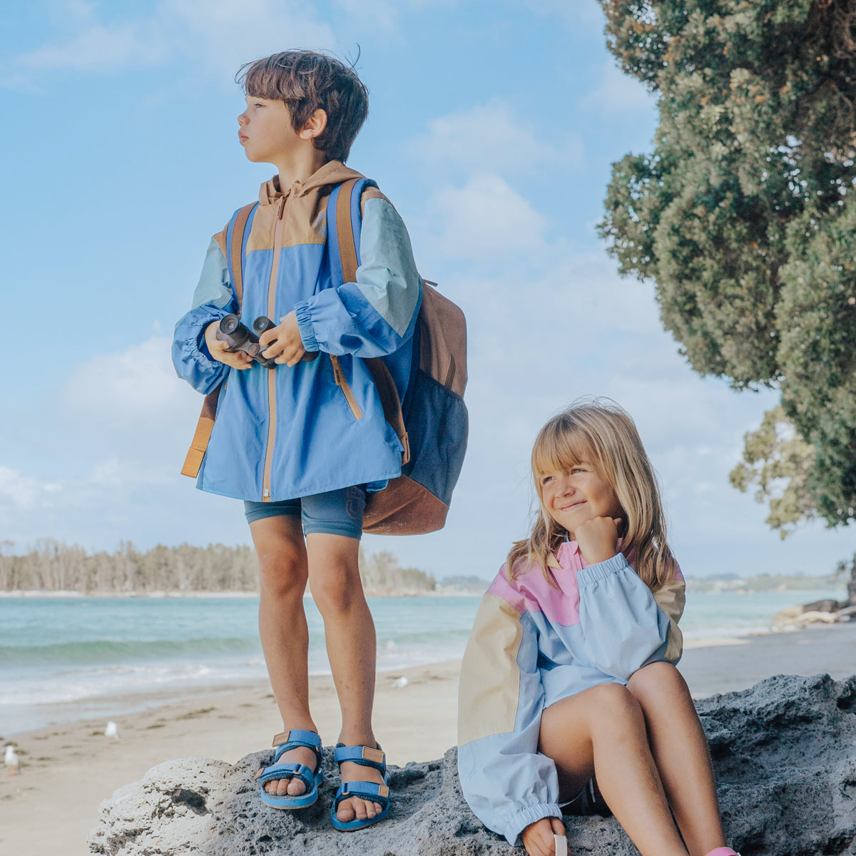 Crywolf Packable Jacket Ocean Colourblock