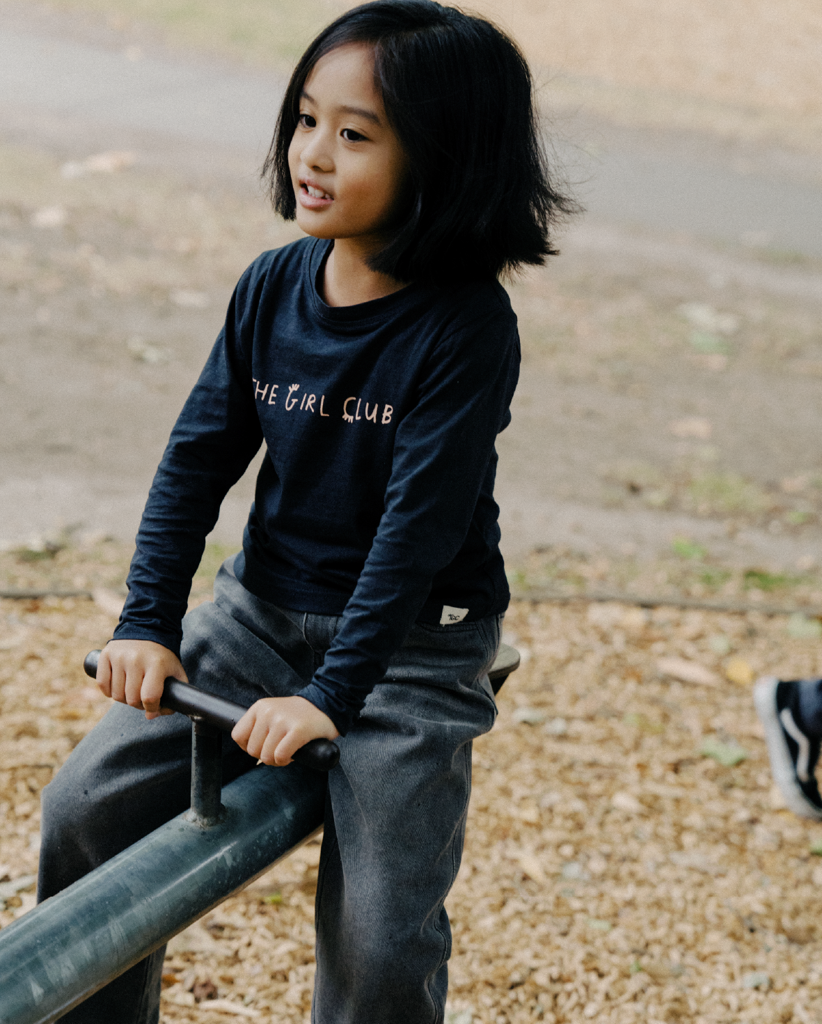 The Girl Club Charcoal Fox Long Sleeve Tee