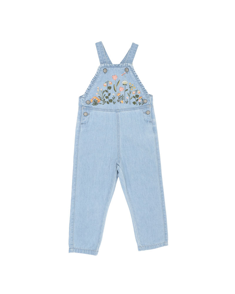 Minihaha Botanica Embroidered Overalls