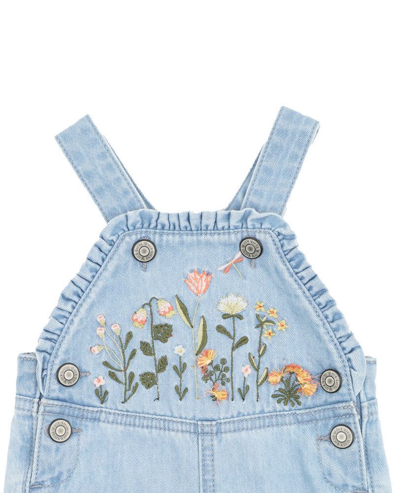 Minihaha Botanica Embroidered Overalls