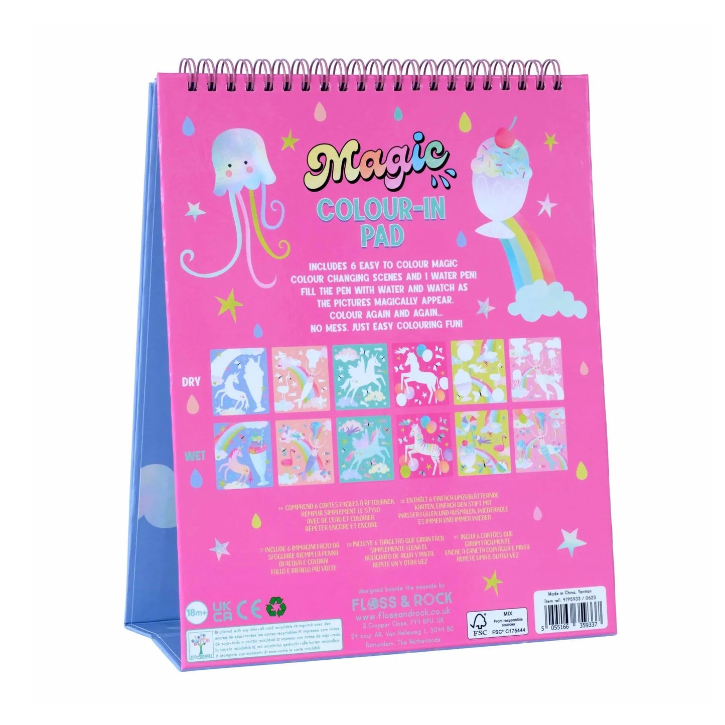 Floss & Rock Magic Colour Changing Watercard Easel and Pen | Fantasy