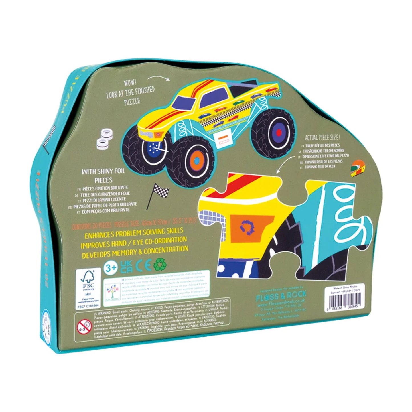 Floss & Rock Monster Truck Shaped Puzzle 20pc | Cars