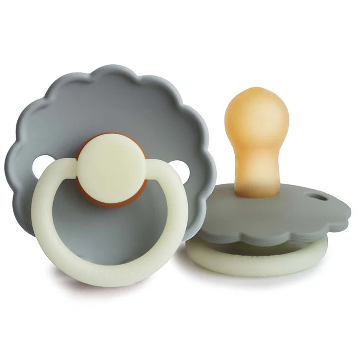 Frigg Daisy Natural Rubber Pacifiers French Grey | Portobello Night