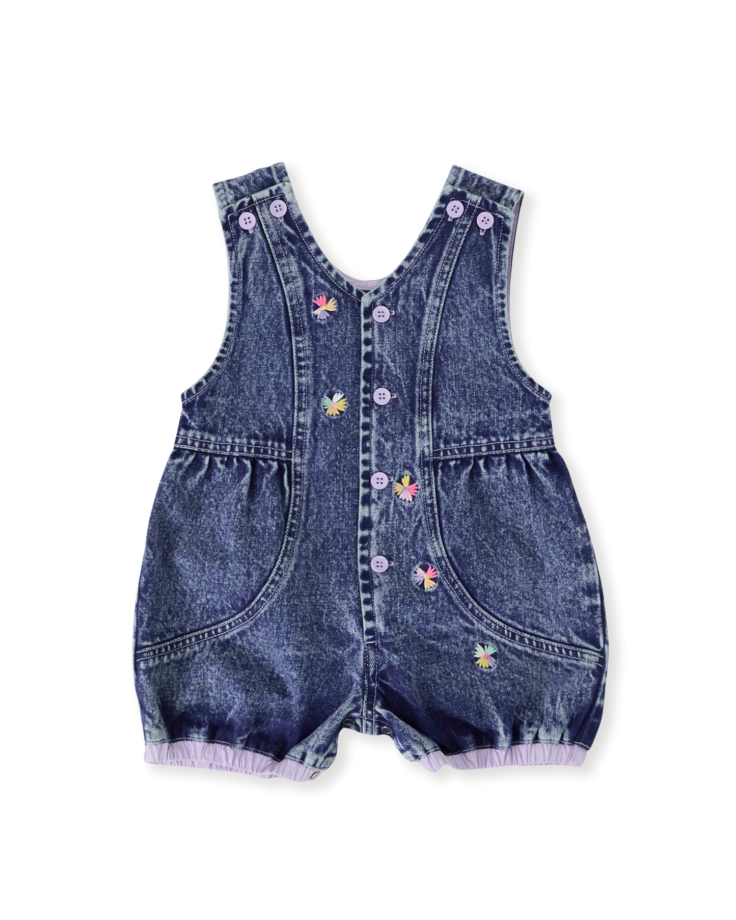 Goldie + Ace Nina Pastel Petals Denim Romper