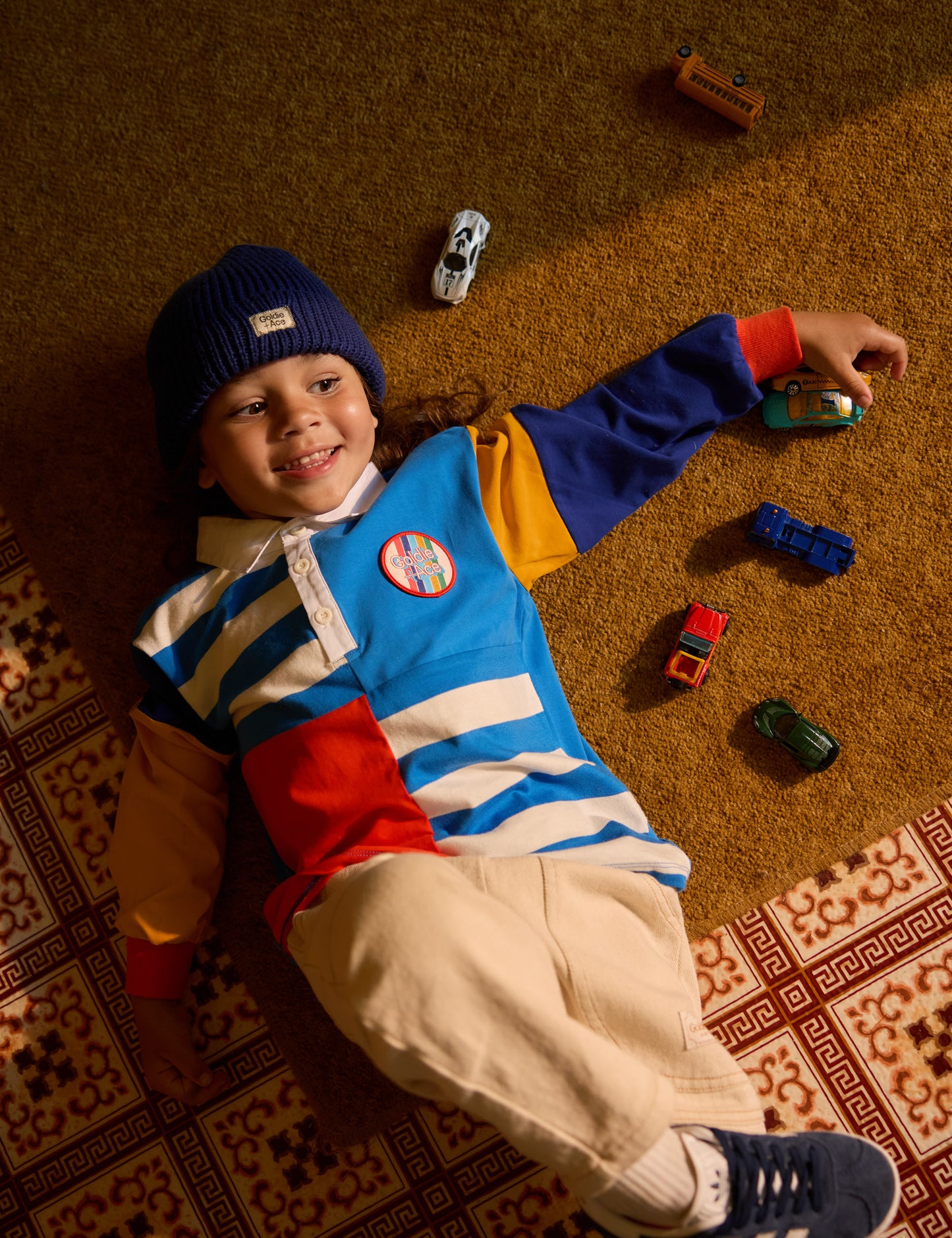 Goldie + Ace Myles Colour Block Rugby Polo