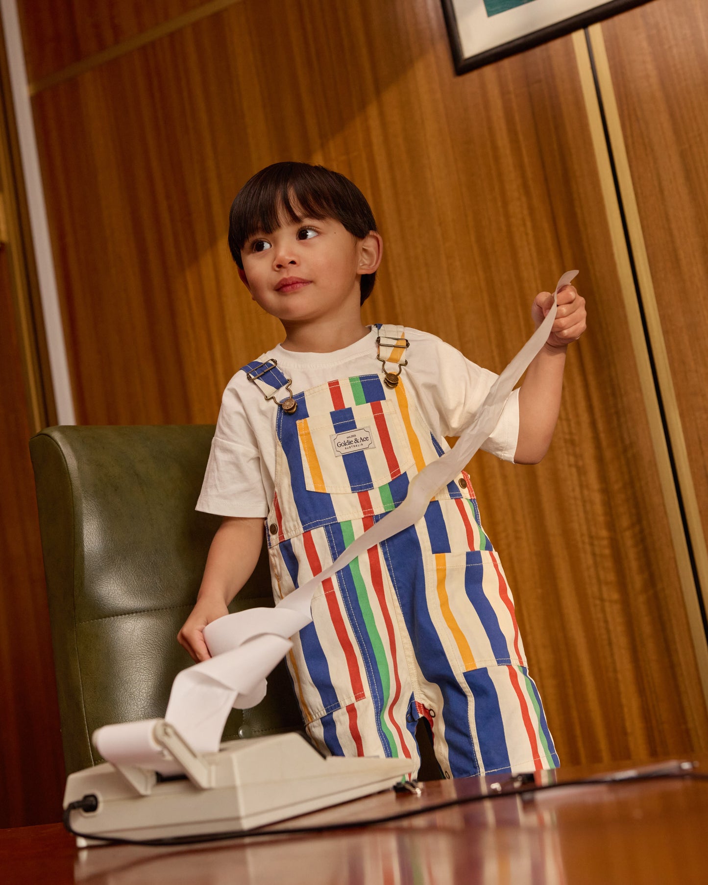 Goldie + Ace 90'S Bold Stripe James Denim Pocket Overalls