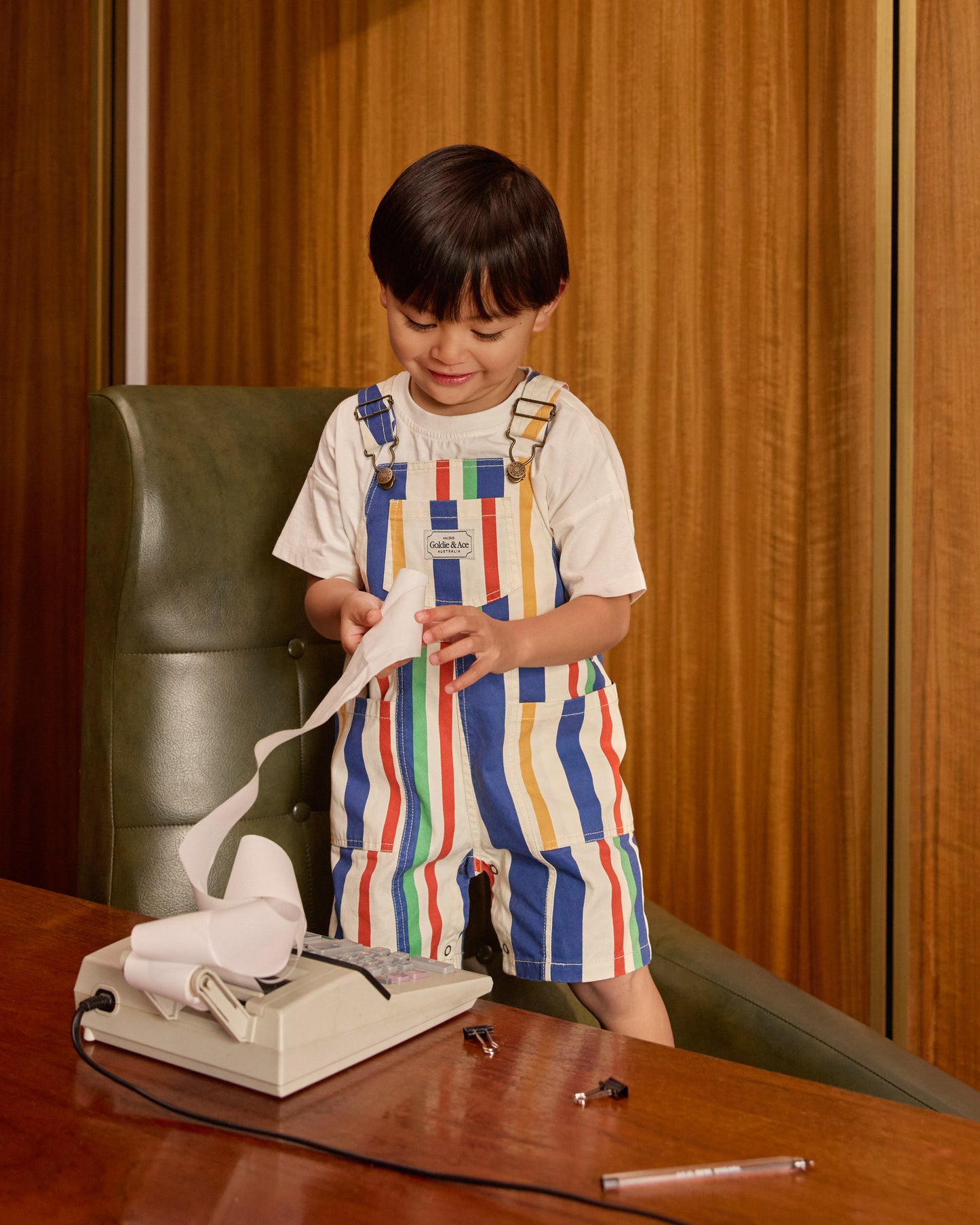 Goldie + Ace 90'S Bold Stripe James Denim Pocket Overalls
