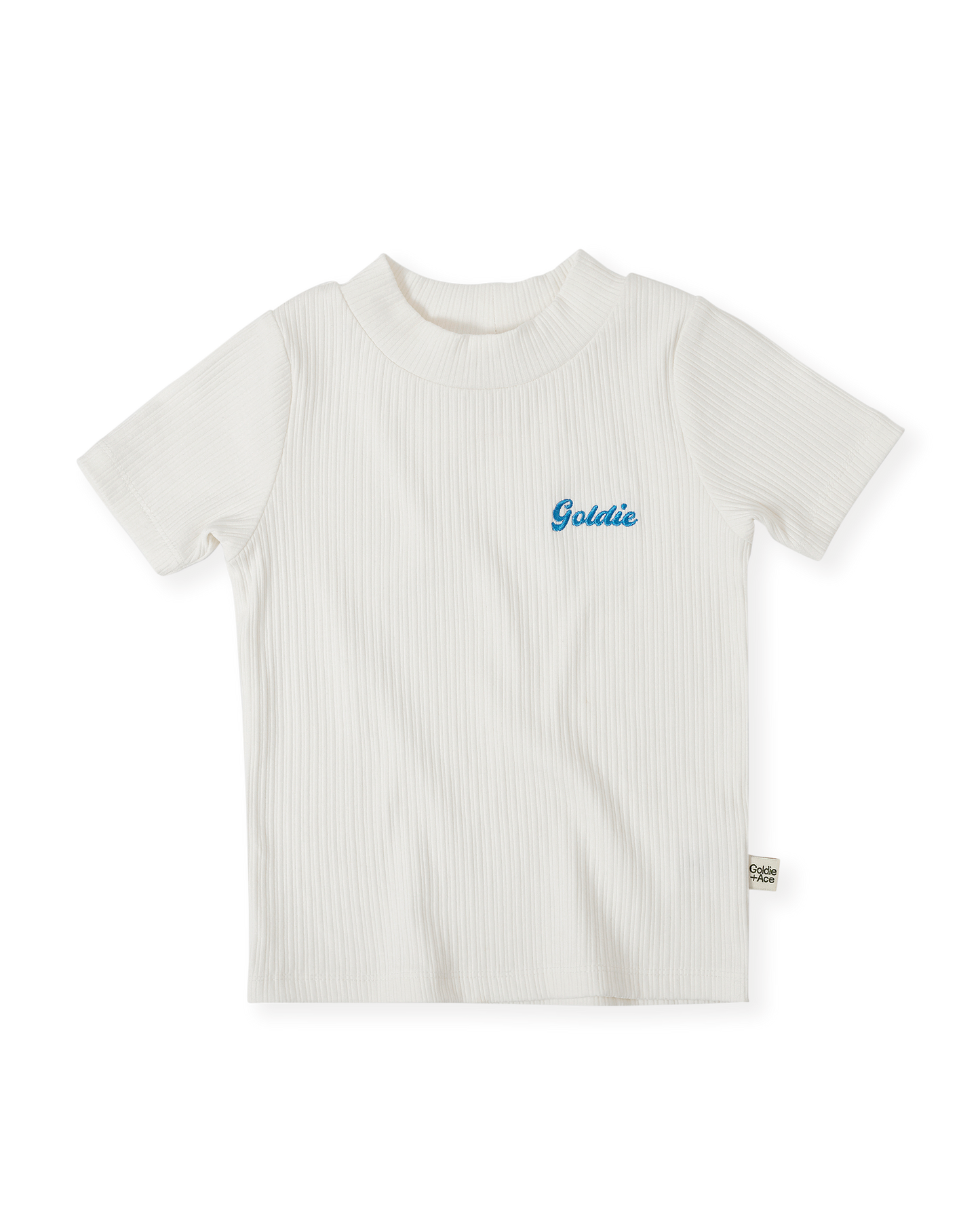 Goldie + Ace Embroidered Rib T-Shirt White