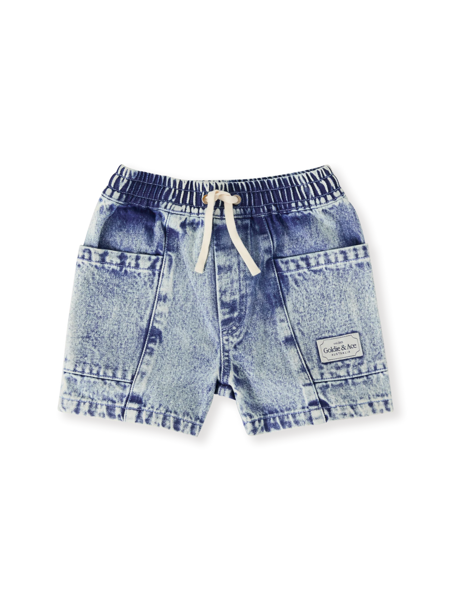 Goldie + Ace Noah Denim Pocket Shorts Light Denim