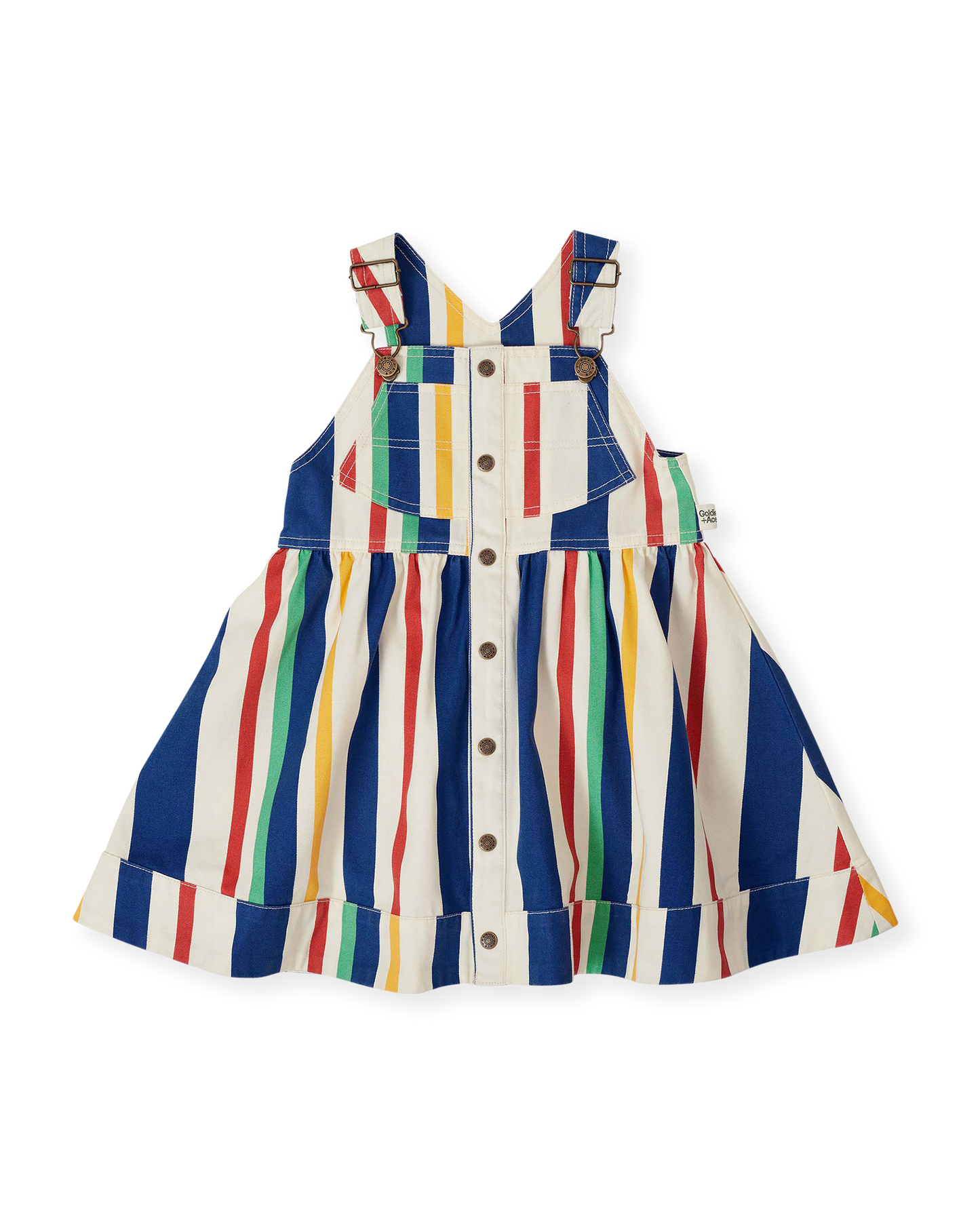 Goldie + Ace 90'S Bold Stripe Heidi Denim Pinafore Dress