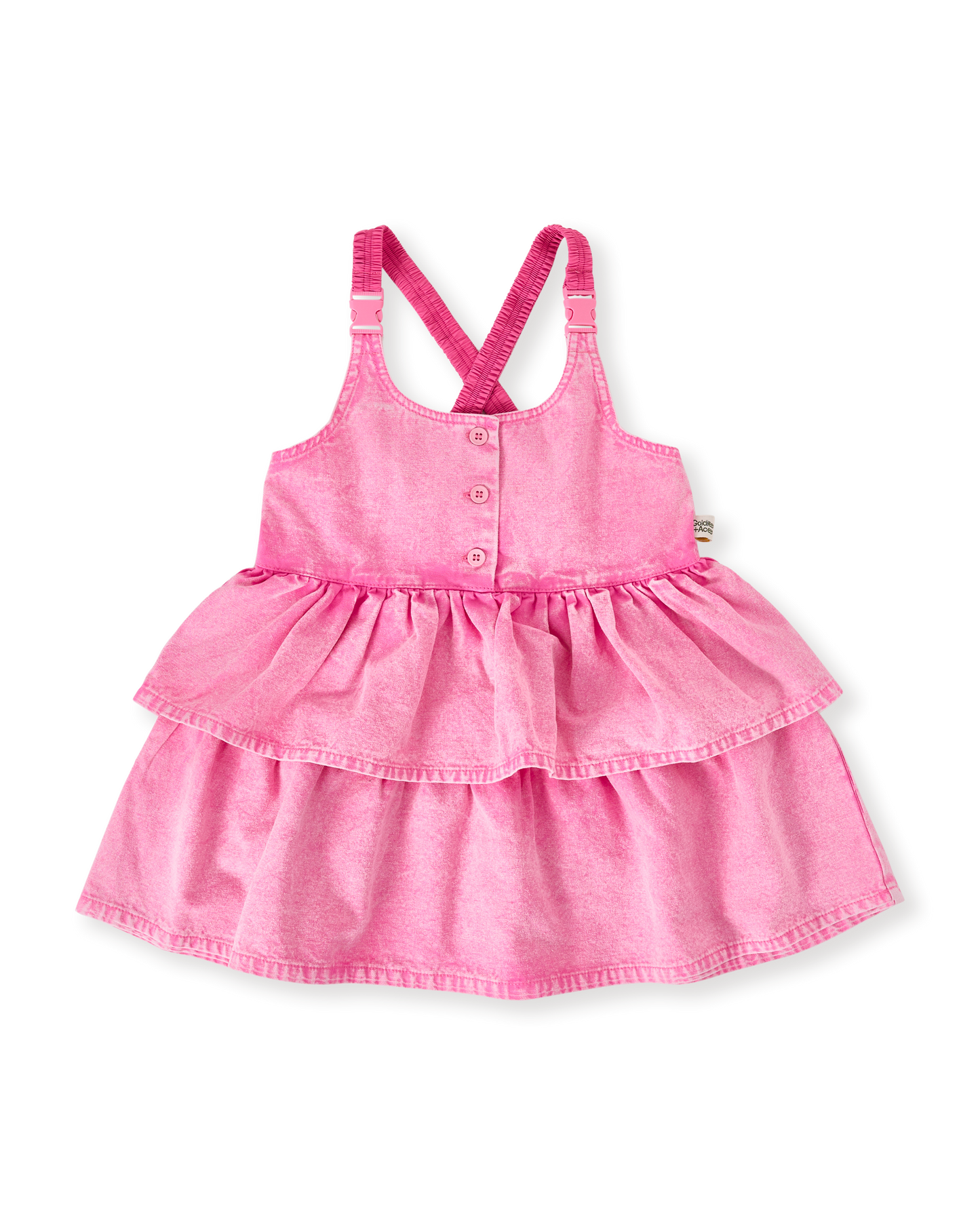 Goldie + Ace Saskia Denim Frill Pinafore Dress