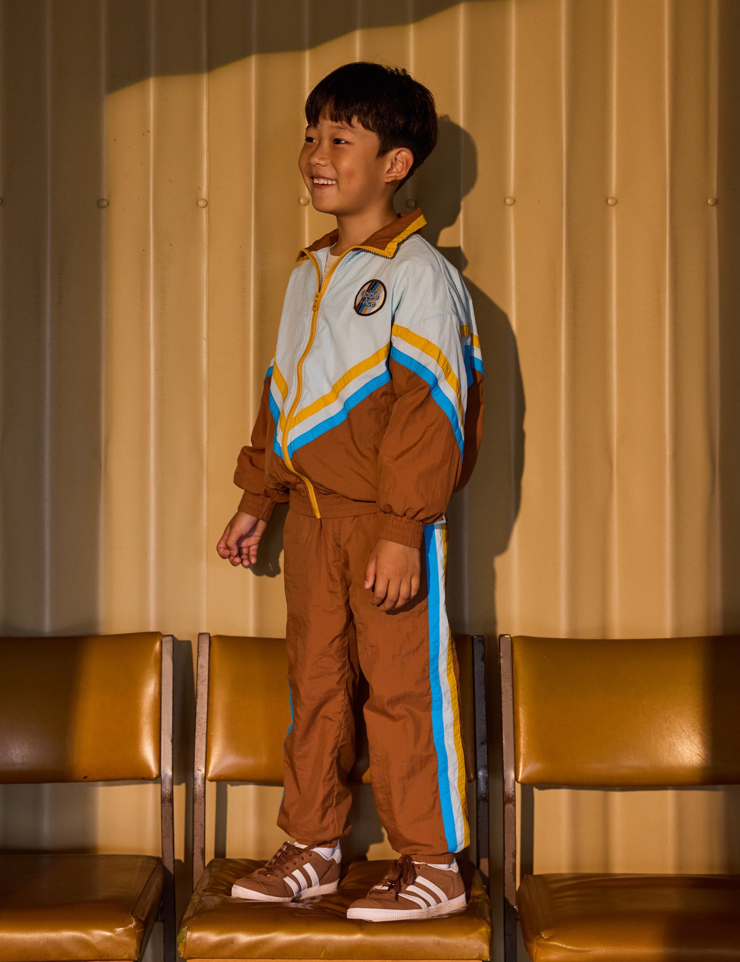 Goldie + Ace Retro Lightweight Sporty Pants Brown