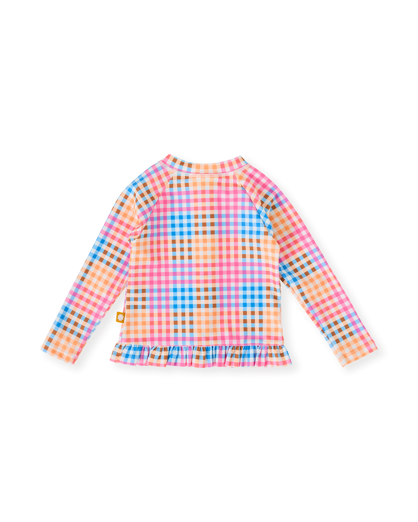 Goldie + Ace Rainbow Gingham Zip Up Rashguard
