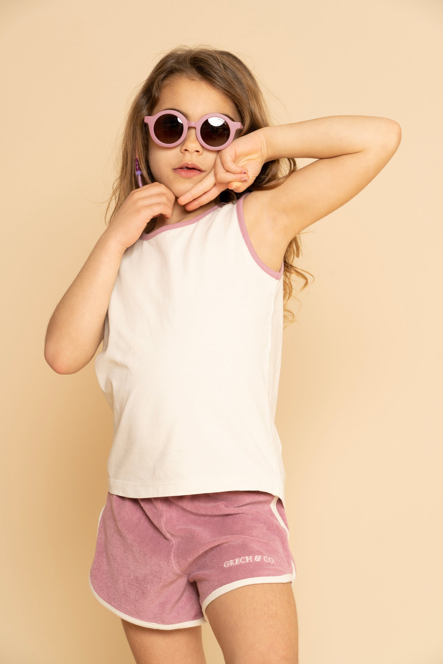 Grech & Co Original Round TAC Polarised Baby | Child Blush Heather Rose