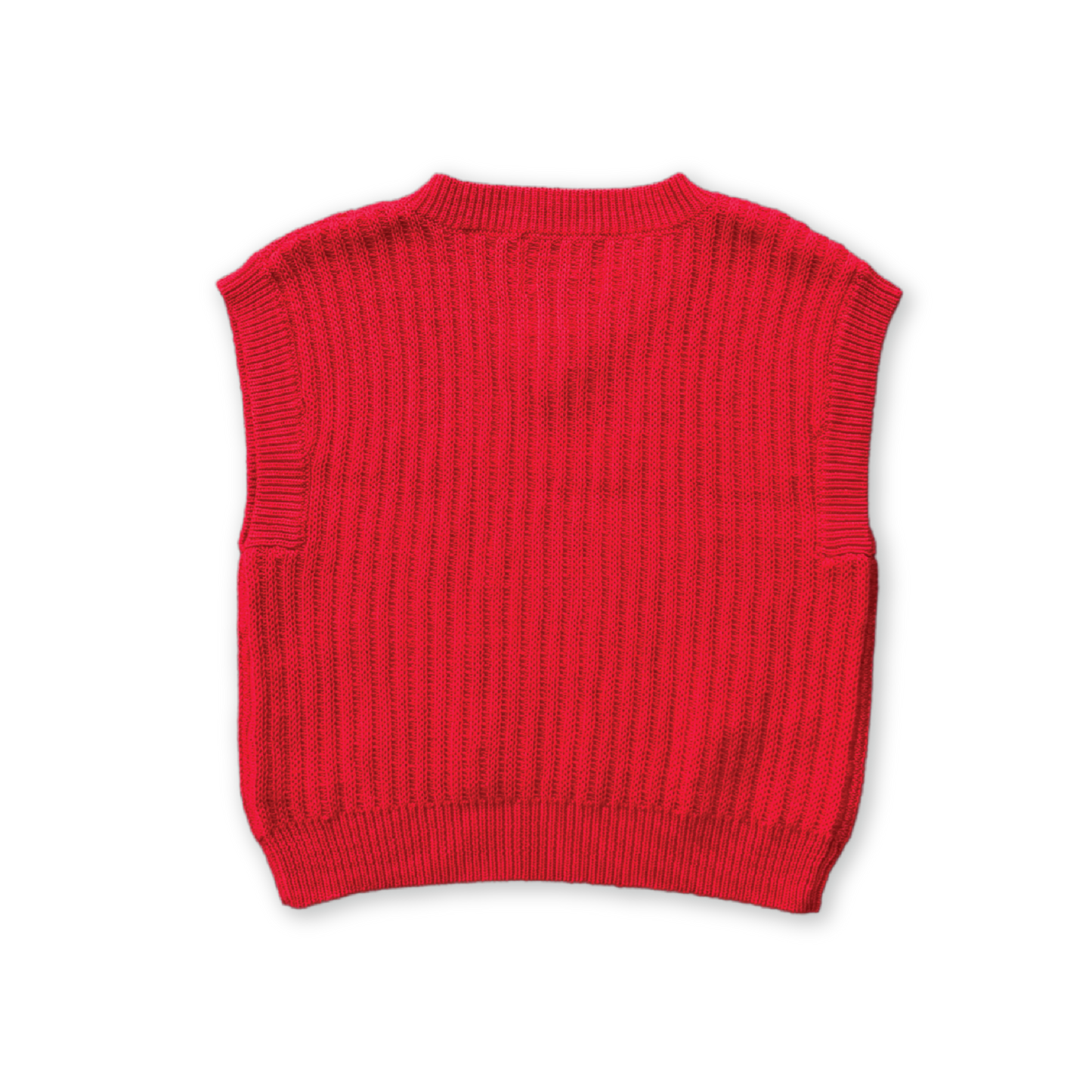 Grown Chunky Rib V-Neck Vest Flame