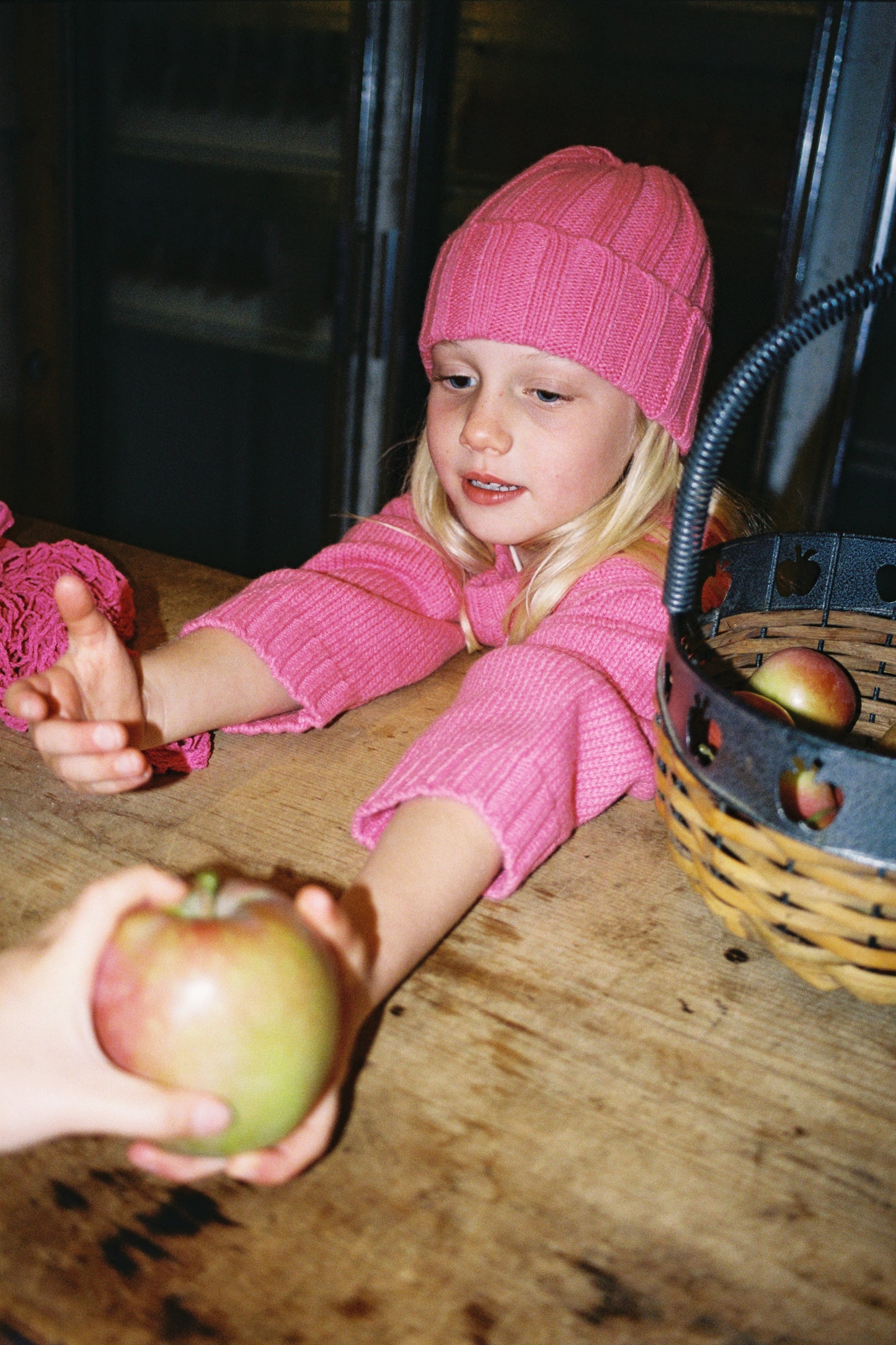 Grown Merino Blend Rib Knit Beanie Raspberry