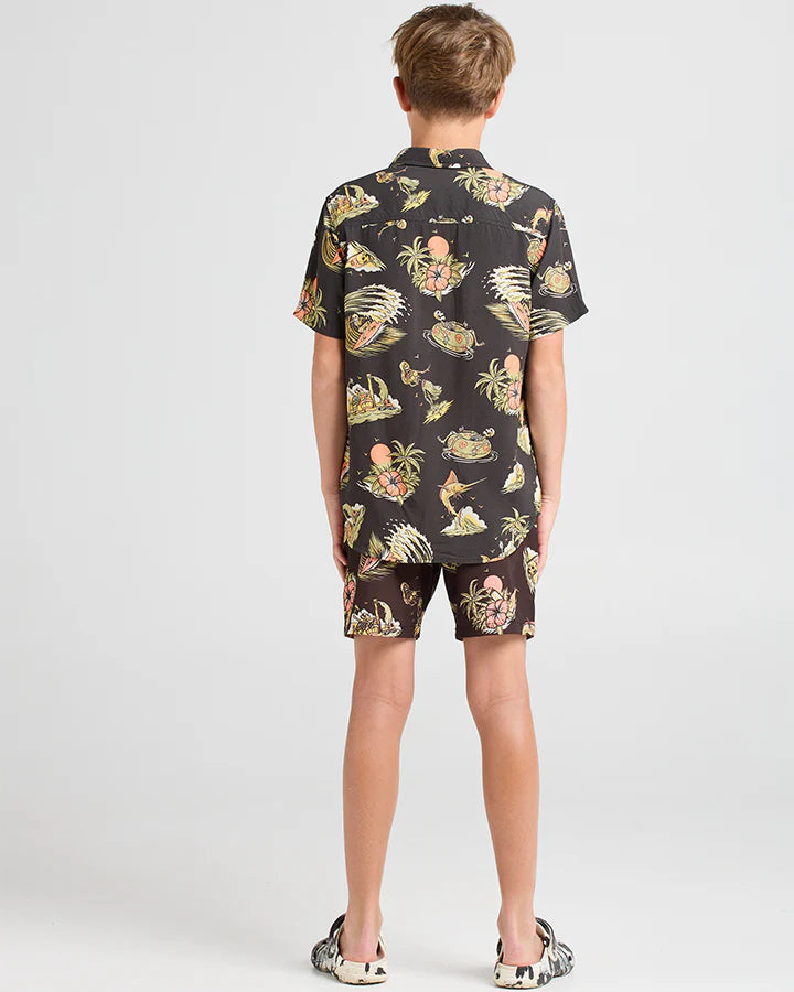 Mad Hueys Frothin Out Woven Shirt Vintage Black