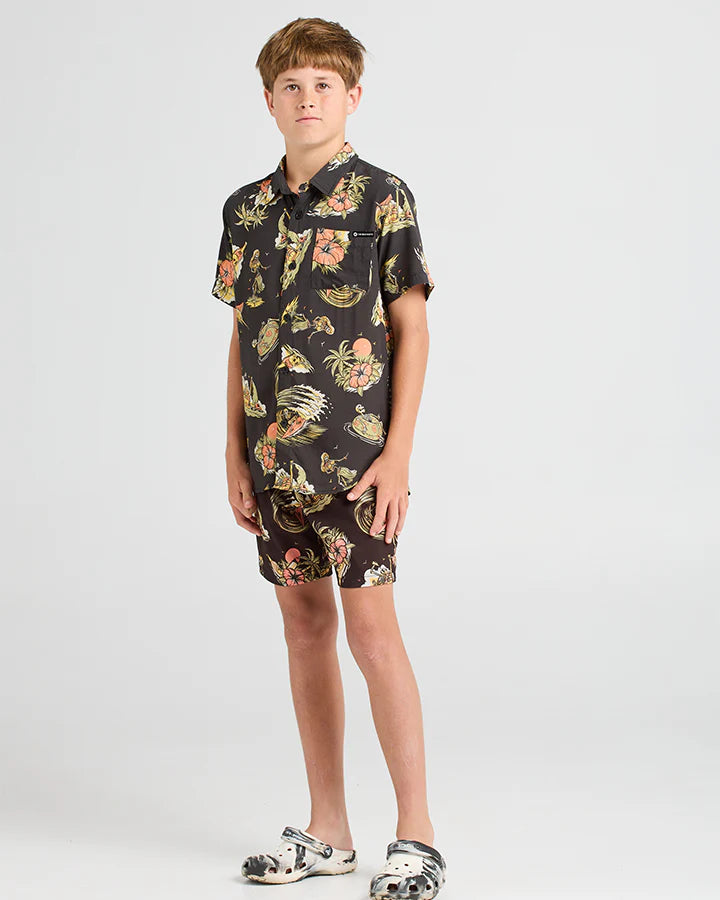 Mad Hueys Frothin Out Woven Shirt Vintage Black