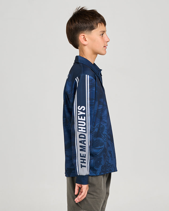 Mad Hueys Fishing Jersey Sailor Anchor UPF 50+ Long Sleeve Navy