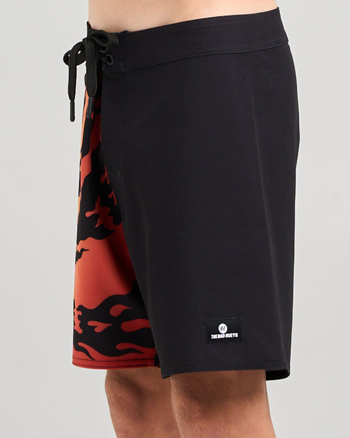 Mad Hueys Skull Spiral Boardshort Black